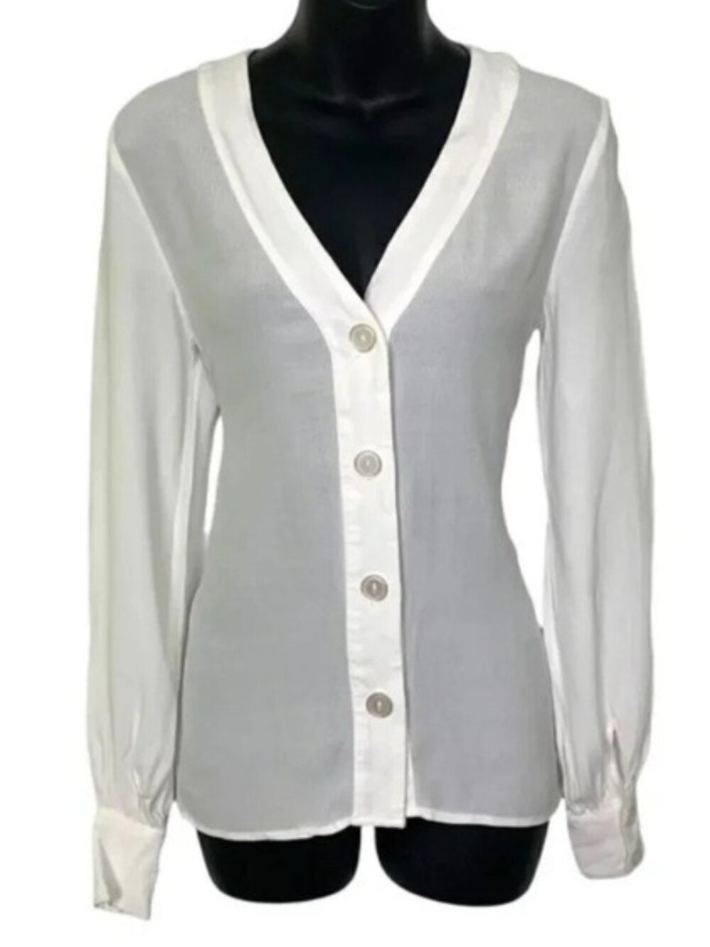 RW & Co. Long Sleeve White Blouse